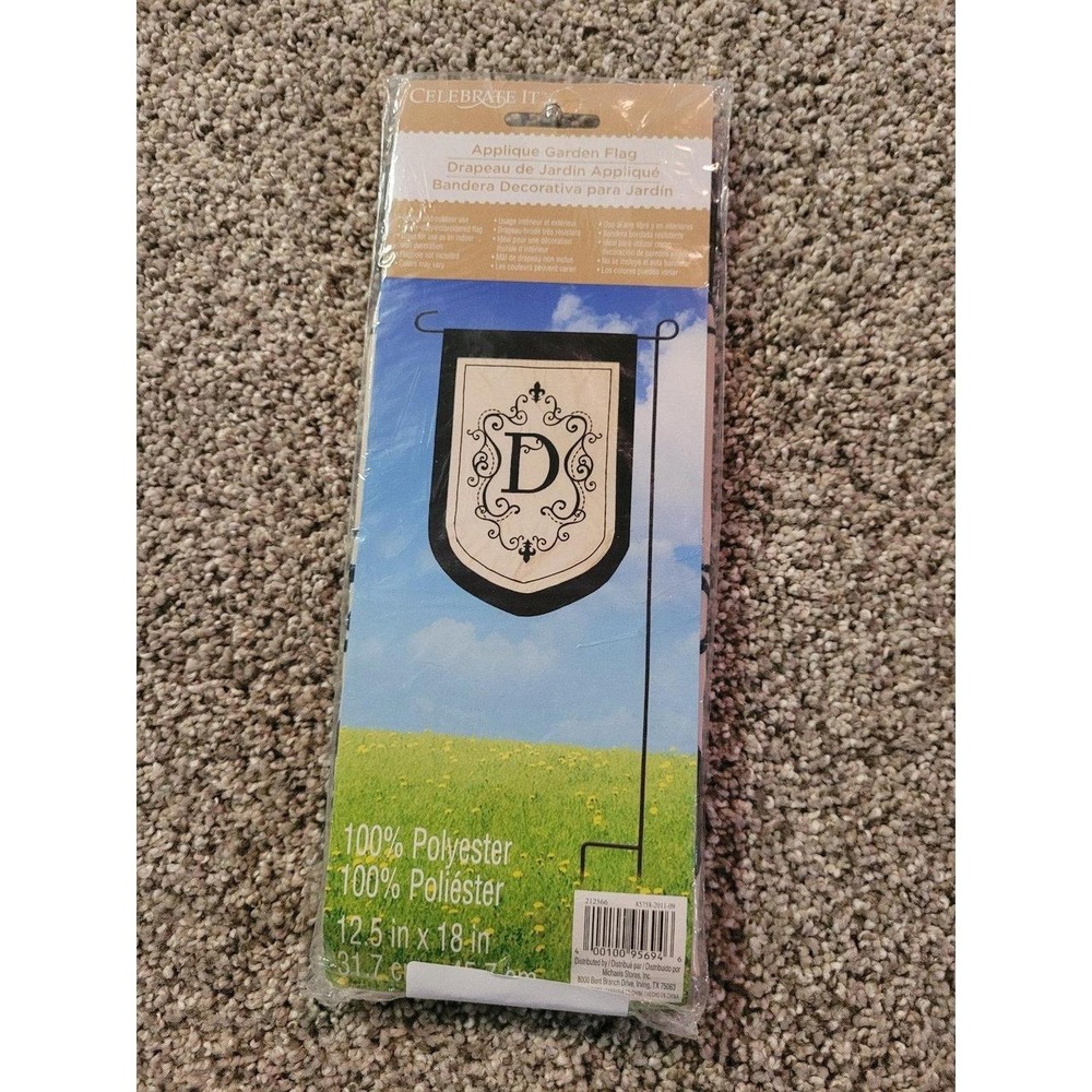 New monogram D garden flag, outdoor flag